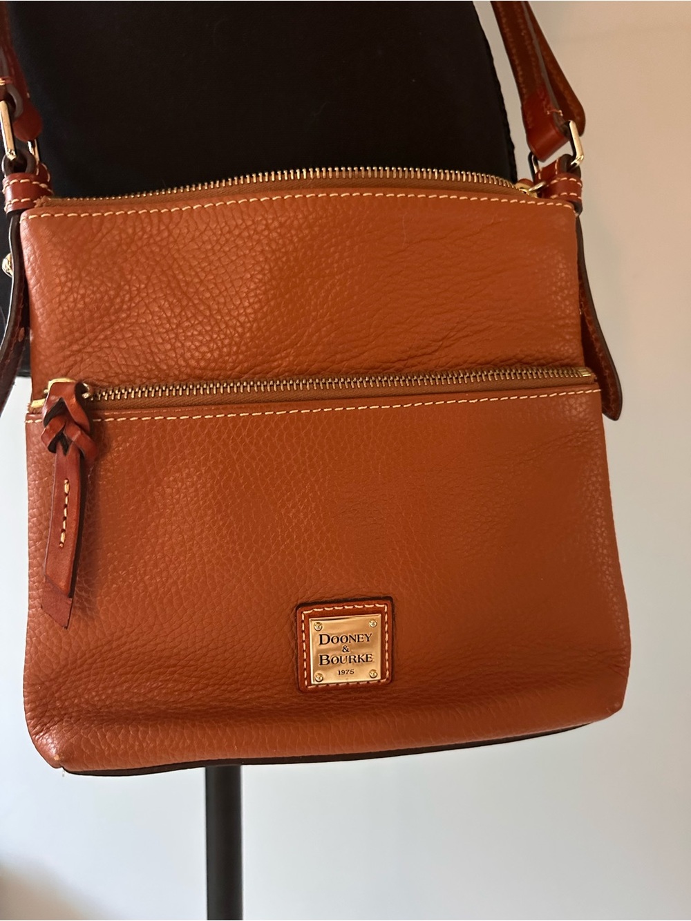 Dooney & Bourke Pebbled Leather Crossbody in Cognac Brown